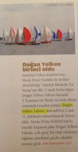 Alfasail Doğan Yelken Petek 5 Temmuz 2014 Atatürk Moda'da (Kaynak Yacht Ağustos 2014)