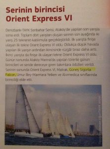 Alfasail Güneş Sigorta Falcon 2013 Denizbank TAYK Sonbahar Serisi (Kaynak Naviga Ocak 2013)