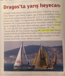 Alfasail TEB Yıldız Klivya 1 Mayıs 2010 Helly Hansen Sport Works Dragos Cup (Kaynak Naviga Haziran 2010)